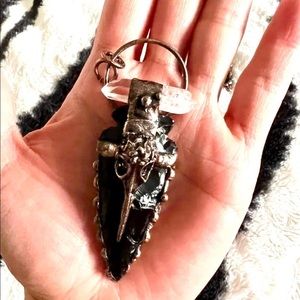 Silver and Black Pendant Necklace